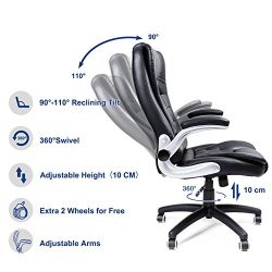 Big & Tall Office Chair with High Back Thick Seat and Adjustable Armrest Tilt Function