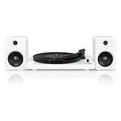 Victrola Modern 3-Speed Bluetooth Turntable with 50 Watt Speakers, White Piano Finish