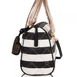 Luv Betsey Johnson Harlet Heart Medium Crossbody Satchel Bag - Stripe