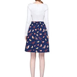 GRACE KARIN Pleated Swing Skirt For Women A Line Midi Length Size M