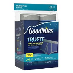 GoodNites Tru-Fit Real Underwear with Nighttime Protection Starter Pack for Boys