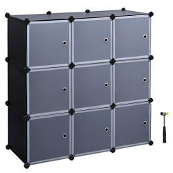 DIY Storage Cube Organizer Closet 9-Cube Bookcase Cabinet with Door