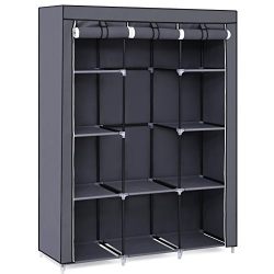 Portable Clothes Closet Wardrobe Storage Organizer with 10 Shelves Quick and Easy to Assemble