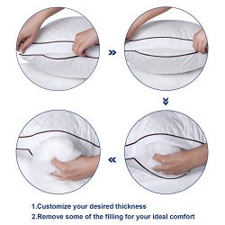 Gusseted Bed Pillows Customizable (2-Pack) Super Soft & Comfortable Hypoallergenic