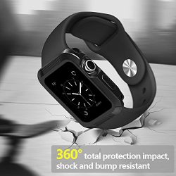 Marge Plus Apple Watch Case 42mm, Rugged Protective Slim Shock Resistant iWatch Case for Apple Watch Series 2 ,Series 1, Nike+ ,Sport ,Edition -Black
