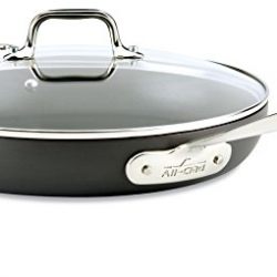 All-Clad HA1 Hard Anodized Nonstick Dishwasher Safe PFOA Free Fry Pan with lid Cookware, 12-Inch, Medium Grey