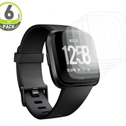 Aresh for Fitbit Versa Screen Protector [6-PACK], Fitbit Versa Screen Protectors Full Coverage Screen HD Clear Film Anti-Bubble Versa Screen Films