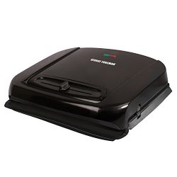 George Foreman 6-Serving Removable Plate Grill and Panini Press with Adjustable Temperature, Black