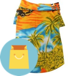 Tangpan Hawaiian Beach Coconut Tree Print Dog Shirt Summer Camp Shirt Clothes (Yellow M)