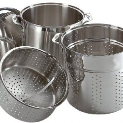 All-Clad Specialty Stainless Steel Dishwasher Safe 12-Quart Multi Cooker Cookware Set, 3-Piece, Silver