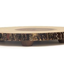 Lipper International Acacia Tree Bark Footed Server for Cheese, Crackers, and Hors D'oeuvres, Large
