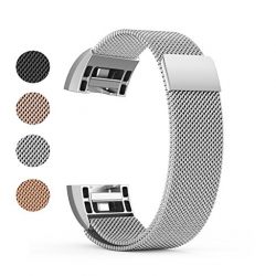 BeneStellar Stainless Steel Milanese Metal Small & Large Band for Fitbit Charge 2