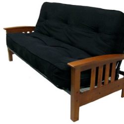 DHP 8-Inch Independently-Encased Coil Premium Futon Mattress, Full Size, Black