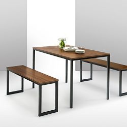 Zinus Modern Studio Collection Soho Dining Table with Two Benches / 3 piece set