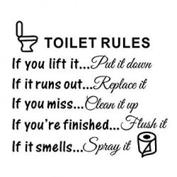 Toilet Rules Bathroom Removable Wall Sticker Viny