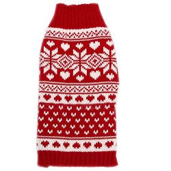 Tangpan Classic Red Snow Pet Turtleneck Dog Sweater Puppy Kitten Cats Apparel Clothes Size S