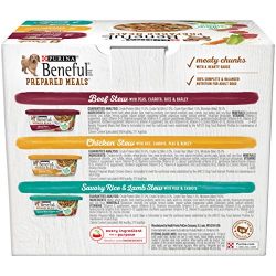 Purina Beneful Prepared Meals Stew Variety Pack Wet Dog Food, (6) 10 oz. Tubs