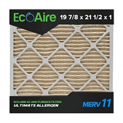 Eco-Aire 19 7/8x21 1/2x1 MERV 11, Pleated Air Filter, 19 7/8x21 1/2x1, Box of 6, Made in the USA