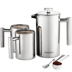 5 Piece - 18/8 Stainless Steel French Press Coffee Maker