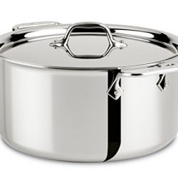 All-Clad Stainless Steel Tri-Ply Bonded Dishwasher Safe Stockpot with Lid / Cookware, Silver