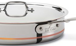 All-Clad Copper Core 5-Ply Bonded Dishwasher Safe Saute Pan / Cookware, 5-Quart, Silver