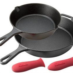 Pre-Seasoned Cast Iron Skillet 2-Piece Set (8-Inch and 12-Inch) Oven Safe Cookware