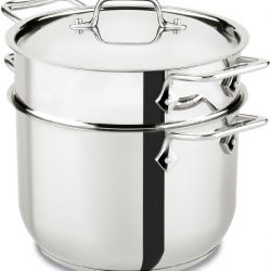All-Clad Stainless Steel Pasta Pot and Insert Cookware, 6-Quart, Silver