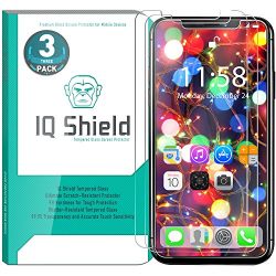 iPhone X Screen Protector (3-Pack), IQ Shield Tempered Ballistic Glass Screen Protector for iPhone X/iPhone 10 2017 [Case Friendly] [Easy Install] [3D Touch] [Ultra Clear] [Shatter Proof]