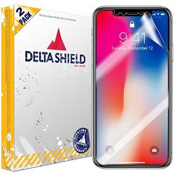 iPhone X Screen Protector (Case Friendly)[2-Pack], DeltaShield BodyArmor Full Coverage Screen Protector for iPhone X Military-Grade Clear HD Anti-Bubble Film