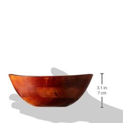 Lipper International Cherry Finished Wavy Rim Serving Bowls for Fruits or Salads, Set of 4 Bowls
