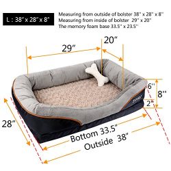 JOYELF Large Memory Foam Dog Bed, Orthopedic Dog Bed & Sofa with Removable Washable Cover and Squeaker Toys as Gift