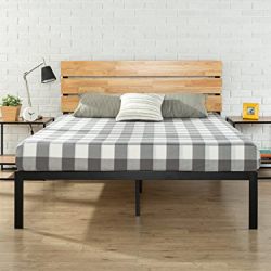 Zinus Sonoma Metal & Wood Platform Bed with Wood Slat Support, Twin