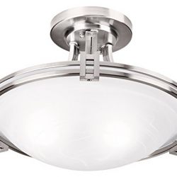 Possini Euro Deco 16" Brushed Nickel Ceiling Light – Modern Art Deco Flush Mount