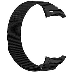 AWINNER Samsung Gear S2 Bands, Stainless Steel Milanese Loop Metal Replacement Accessories Bracelet Strap with Unique Magnet Lock for Gear S2 Smart Watch SM-R720 R730 Band (Black, Small)