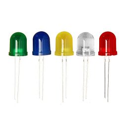 TOOGOO(R) 100 x 10mm Red Yellow Blue Green White Diffused Bright 5K MCD LED Leds Light