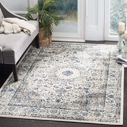 Safavieh Evoke Collection EVK220D Vintage Oriental Grey and Ivory Square Area Rug (6'7" Square)
