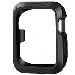 BRG for Apple Watch Case, 2 Pack of [Hard PC + Flexible TPU] Shock-proof Protective Case for Apple Watch Series 3/2/1 Sport and Edition 38mm Black and White