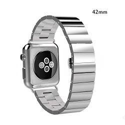 Apple Watch Band, Fullmosa Stainless Steel Replacement Strap Double Button Metal Clasp