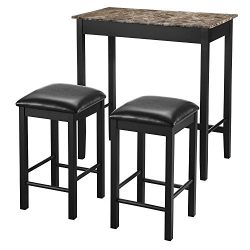 Dorel Living 3-Piece Devyn Faux Marble Pub Dining Set