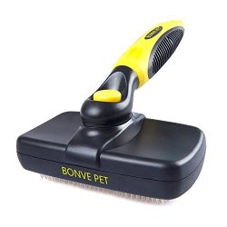Pet Grooming Brush - Self Cleaning Slicker Brushes Best Shedding Tools for Grooming Cat Dog Long & Thick Hair