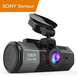 Crosstour Dash Cam 1080P FHD DVR Car Dashboard Camera Video Recorder for Cars 170° Wide Angle WDR with 2 inch LCD, Sony Sensor, Night Vision,Motion Detection, Loop Recording and G-sensor