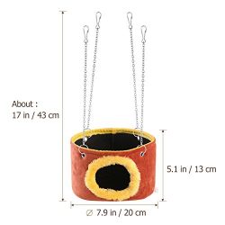 Winomo Squirrel Chinchilla Guinea Pig Rat Small Animals Snuggle Hammock Hanging Snuggle Cave Hut - Size L