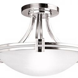 Possini Euro Deco 16" Brushed Nickel Ceiling Light – Modern Art Deco Flush Mount