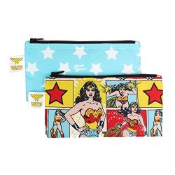 Bumkins DC Comics Reusable Snack Bag Small 2 Pack, Wonder Woman