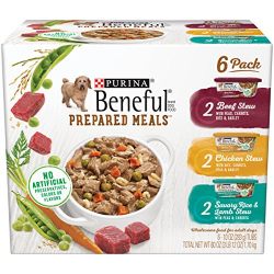 Purina Beneful Prepared Meals Stew Variety Pack Wet Dog Food, (6) 10 oz. Tubs