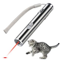 Creaker 2 in 1 Multi Function Funny Cat Chaser Toys, Mini Flashlight & Interactive Pet Toys Cat Light Pointers Cat Training Tool (USB Rechargable)