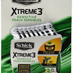 20 Schick Xtreme 3 Blade Sensitive Razor with Vitamin E & Aloe