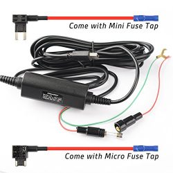 Hard Wire Kit for Dash Cam – 13ft Cable with Fuse Protection & Mini USB Port for Secure Power