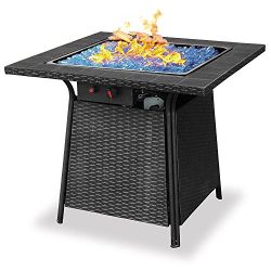 Uniflame Blue Rhino Endless Summer Outdoor Patio Propane Gas Blue Glass Fire Pit