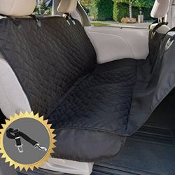 Arf Pets Dog Seat Cover for Cars, Trucks, Suv's, Hammock Style , Seat Anchors, Side Flaps, Waterproof & NonSlip Backing, Universal Design With BONUS Seat Belt Included